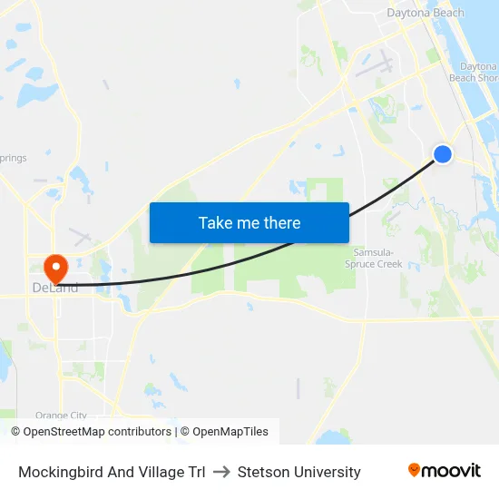 Mockingbird And Village Trl to Stetson University map