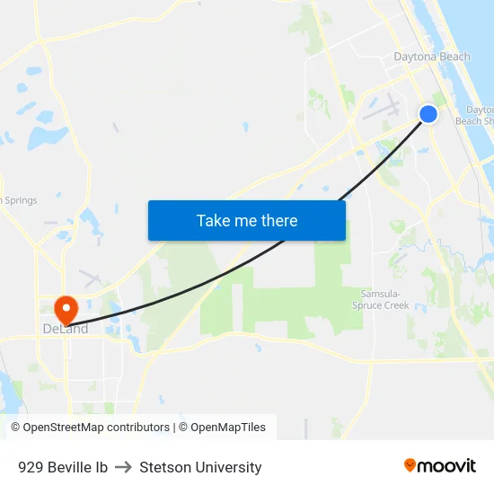 929 Beville Ib to Stetson University map