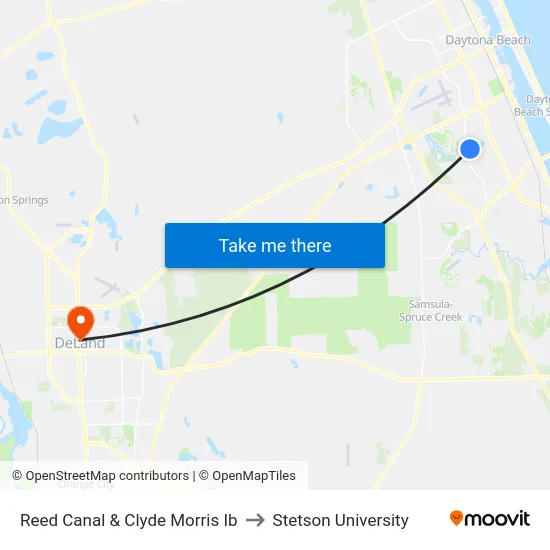 Reed Canal & Clyde Morris Ib to Stetson University map