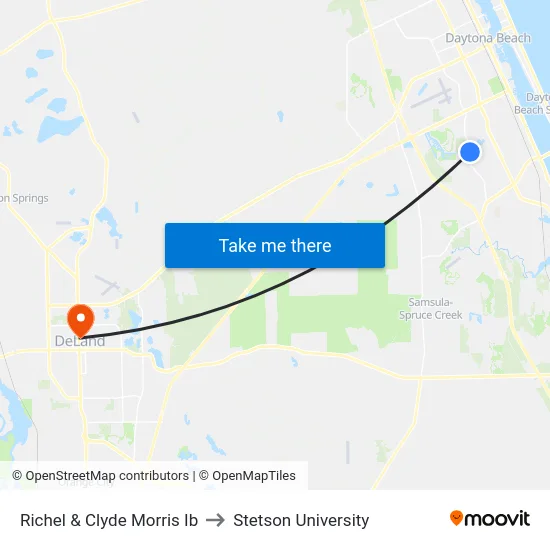 Richel & Clyde Morris Ib to Stetson University map