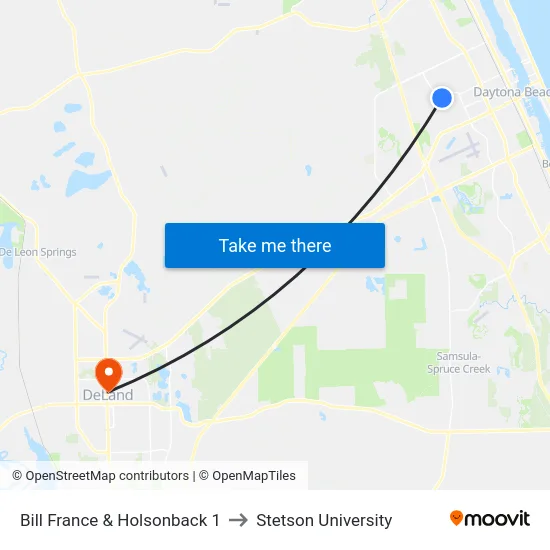 Bill France & Holsonback 1 to Stetson University map