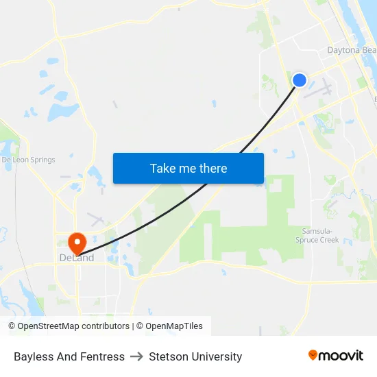 Bayless And Fentress to Stetson University map