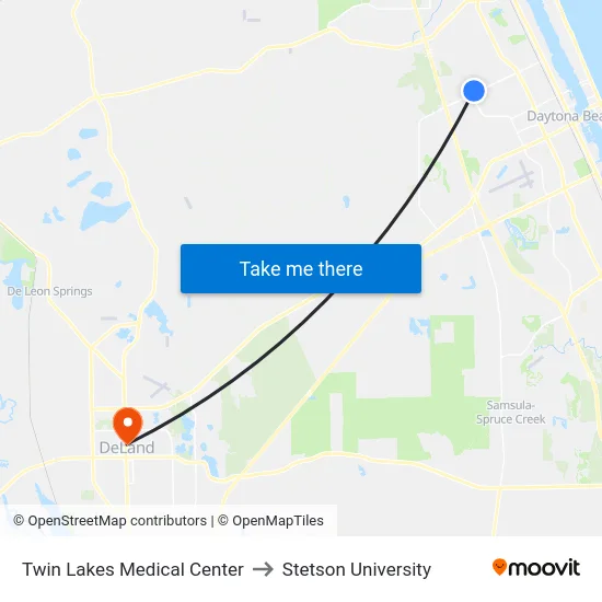 Twin Lakes Medical Center to Stetson University map