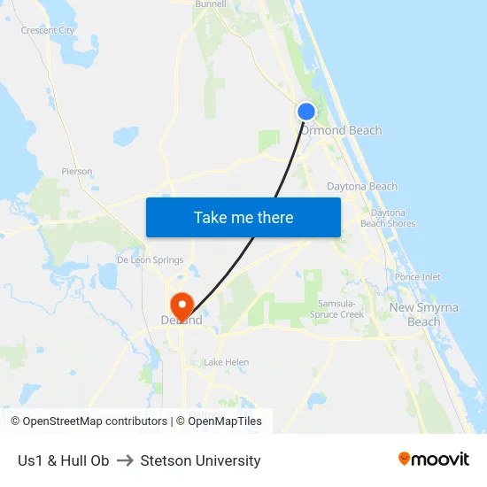 Us1 & Hull Ob to Stetson University map
