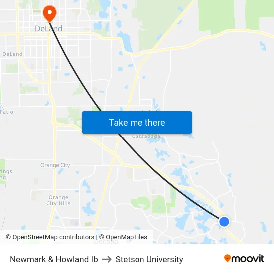 Newmark & Howland Ib to Stetson University map