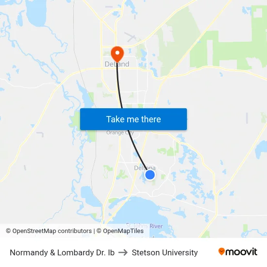 Normandy & Lombardy Dr. Ib to Stetson University map