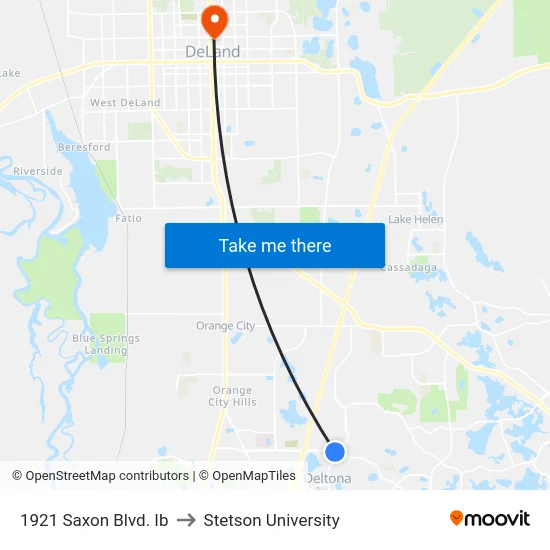 1921 Saxon Blvd. Ib to Stetson University map