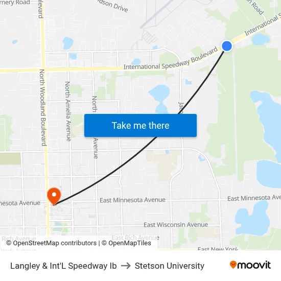 Langley & Int'L Speedway Ib to Stetson University map
