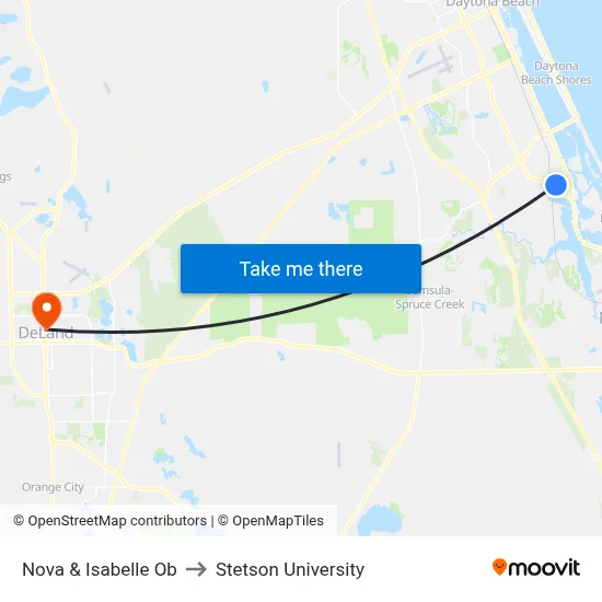 Nova & Isabelle Ob to Stetson University map