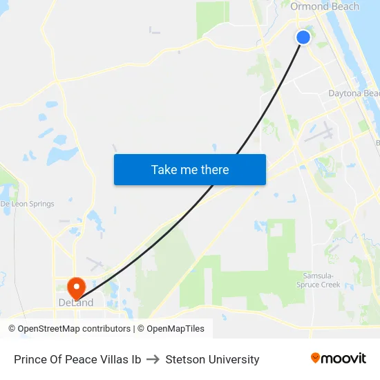 Prince Of Peace Villas Ib to Stetson University map