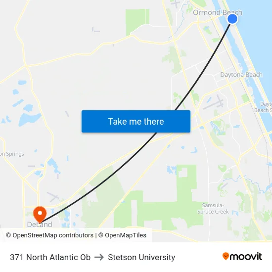 371 North Atlantic  Ob to Stetson University map
