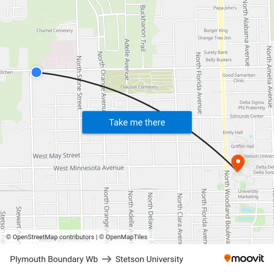 Plymouth  Boundary  Wb to Stetson University map