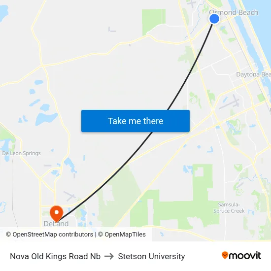 Nova   Old Kings Road Nb to Stetson University map