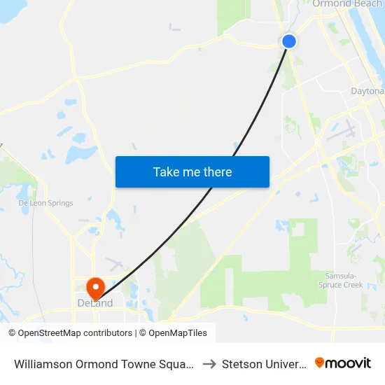 Williamson   Ormond Towne Square Ob to Stetson University map