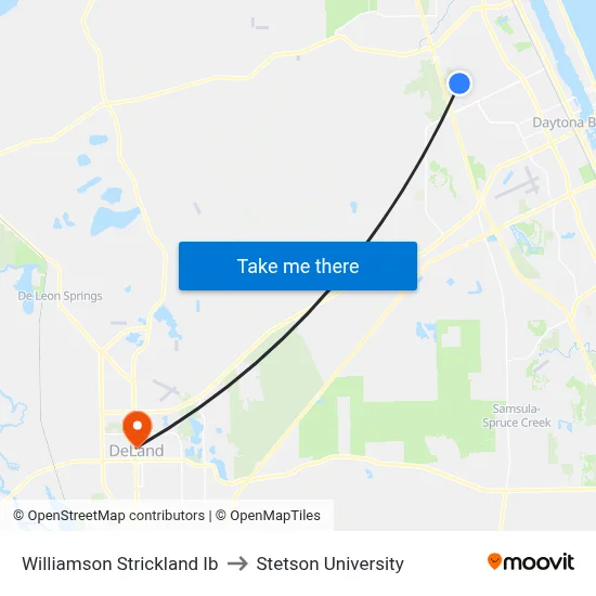Williamson  Strickland Ib to Stetson University map