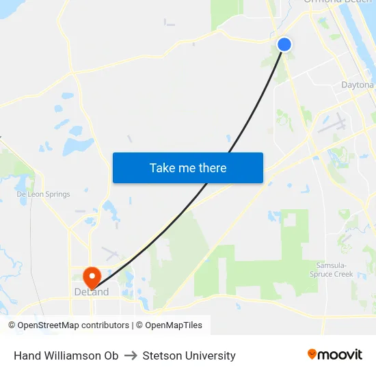 Hand  Williamson Ob to Stetson University map