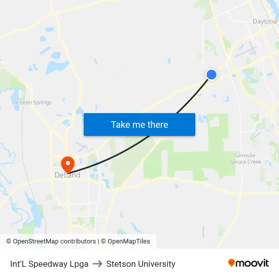 Int'L Speedway  Lpga to Stetson University map