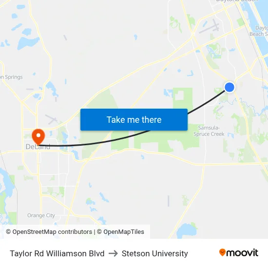 Taylor Rd  Williamson Blvd to Stetson University map