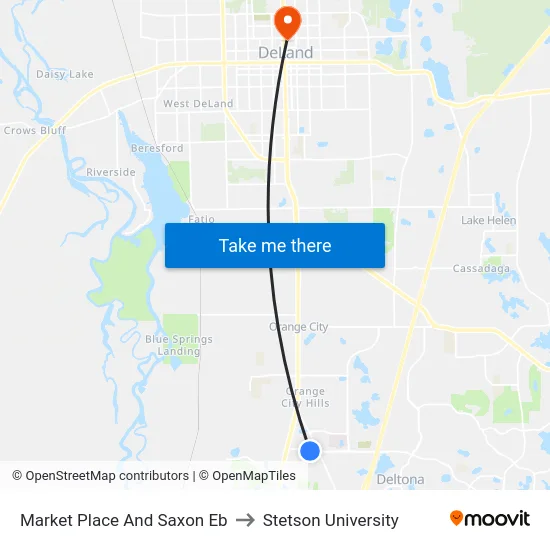 Market Place And Saxon Eb to Stetson University map