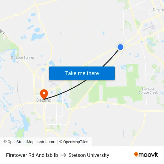 Firetower Rd And Isb Ib to Stetson University map