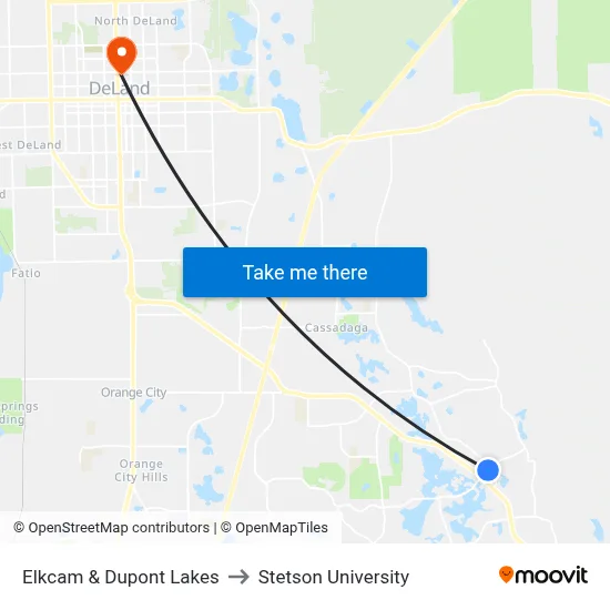 Elkcam & Dupont Lakes to Stetson University map