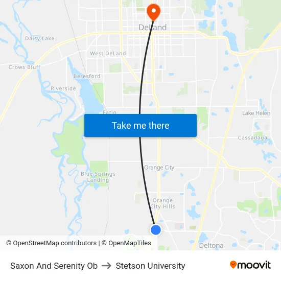 Saxon And Serenity Ob to Stetson University map