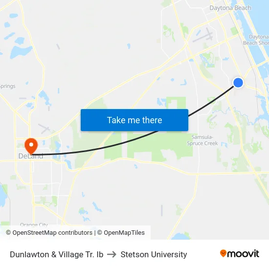 Dunlawton & Village Tr. Ib to Stetson University map