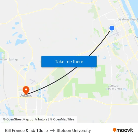 Bill France & Isb 10s Ib to Stetson University map