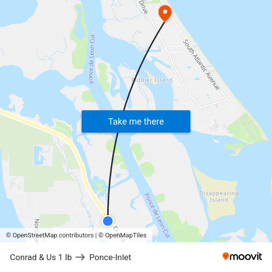 Conrad & Us 1 Ib to Ponce-Inlet map
