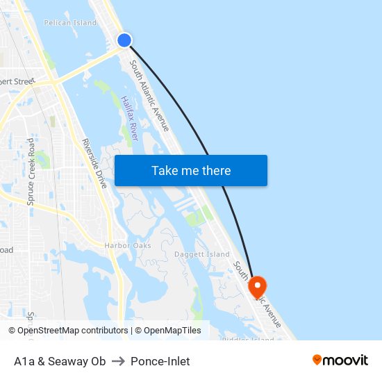 A1a & Seaway Ob to Ponce-Inlet map