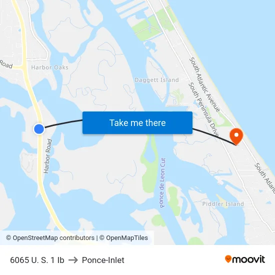 6065 U. S. 1 Ib to Ponce-Inlet map