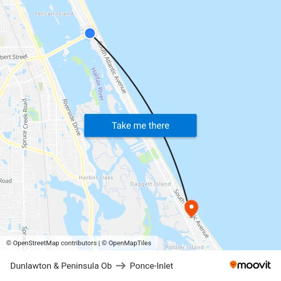Dunlawton & Peninsula Ob to Ponce-Inlet map