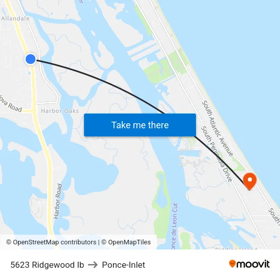 5623 Ridgewood Ib to Ponce-Inlet map