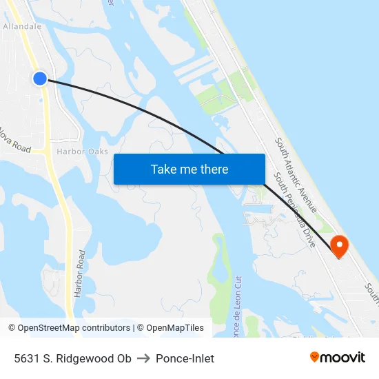 5631 S. Ridgewood Ob to Ponce-Inlet map