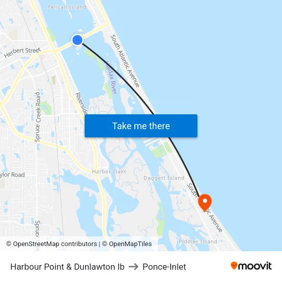 Harbour Point & Dunlawton Ib to Ponce-Inlet map