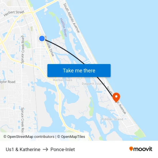 Us1 & Katherine to Ponce-Inlet map