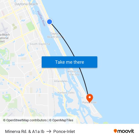 Minerva Rd. & A1a Ib to Ponce-Inlet map