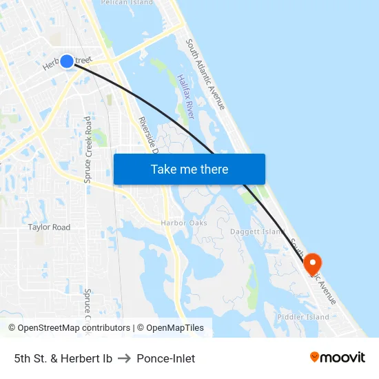 5th St. & Herbert Ib to Ponce-Inlet map