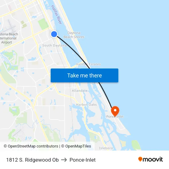 1812 S. Ridgewood Ob to Ponce-Inlet map