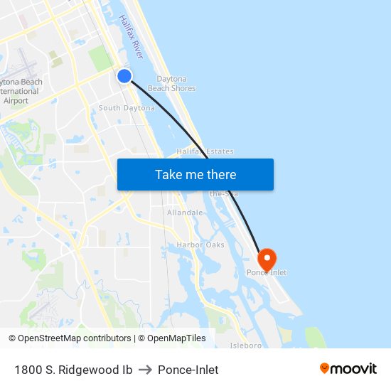 1800 S. Ridgewood Ib to Ponce-Inlet map