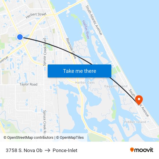 3758 S. Nova Ob to Ponce-Inlet map