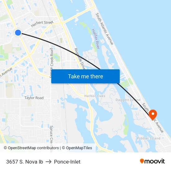 3657 S. Nova Ib to Ponce-Inlet map