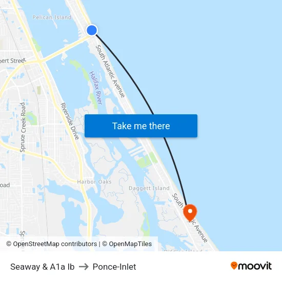 Seaway & A1a Ib to Ponce-Inlet map