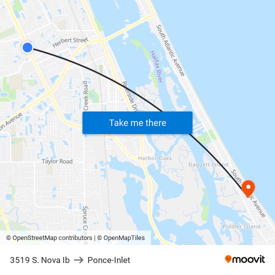 3519 S. Nova Ib to Ponce-Inlet map