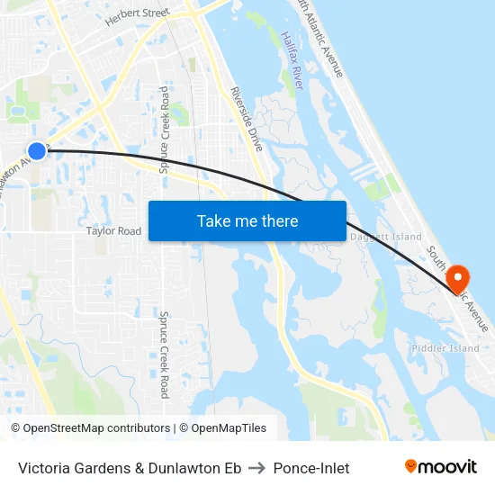 Victoria Gardens & Dunlawton Eb to Ponce-Inlet map
