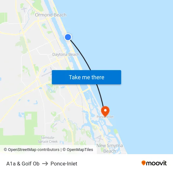 A1a & Golf Ob to Ponce-Inlet map