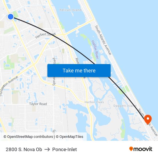 2800 S. Nova Ob to Ponce-Inlet map