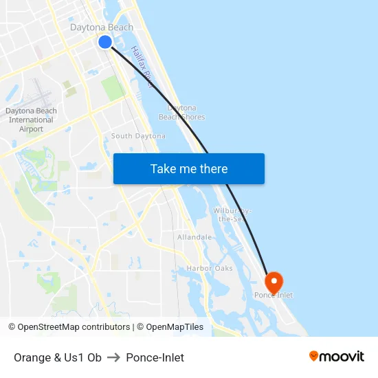 Orange & Us1  Ob to Ponce-Inlet map