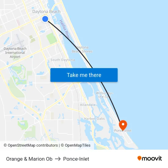 Orange & Marion Ob to Ponce-Inlet map