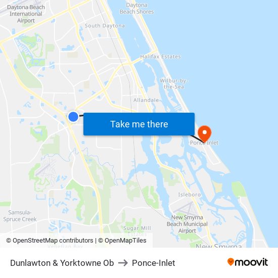 Dunlawton & Yorktowne Ob to Ponce-Inlet map